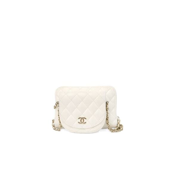 CHANEL White Flap Chain Shoulder Bag A-A25763 - Picture 4 of 12